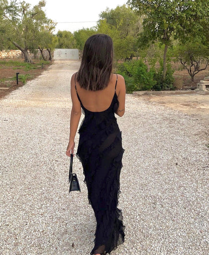 Zara - Abito maxi con volant