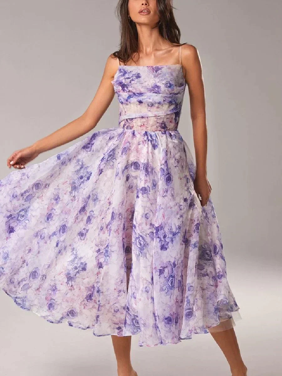 Emilia - Elegante Abito senza maniche Impreso