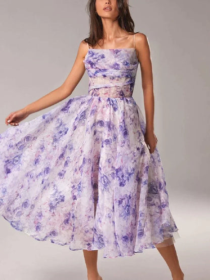 Emilia - Elegante Abito senza maniche Impreso