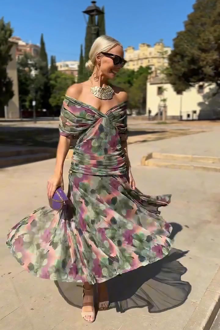 Louise | Abito maxi Elegante da festa con scollo a V
