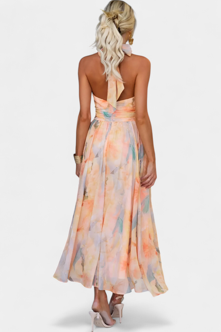 Alaia Abito con Stampa Aquarelle e Collo halter