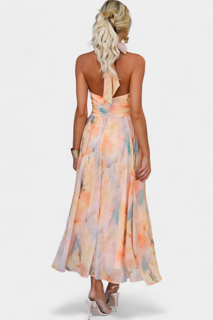 Alaia Abito con Stampa Aquarelle e Collo halter