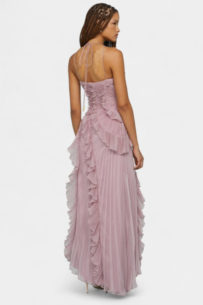 Bia Abito di Halter con Volant Plisados