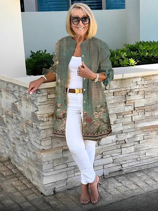 LINDA – CAMICIA BOTTONE FLOREALE ELEGANTE