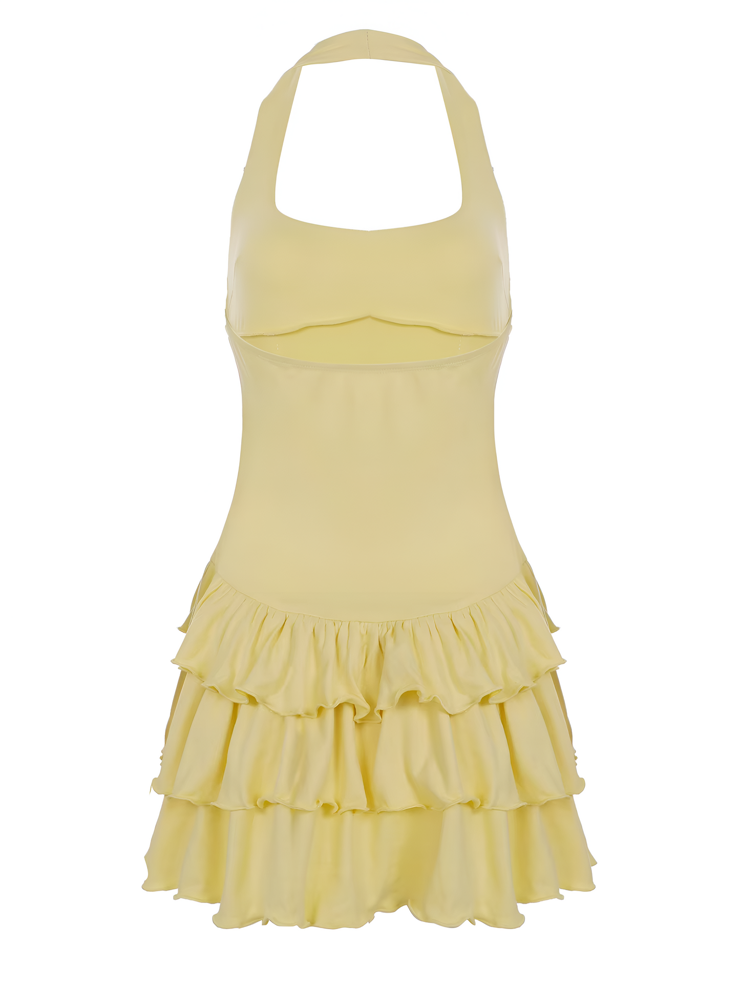Abito estivo Bodycon Mini con Collo Halter e Volant per Donna