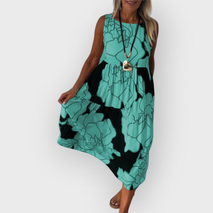 EVITA – ABITO FLOREALE ELEGANTE CON SPALLE DESCUBIERTOS