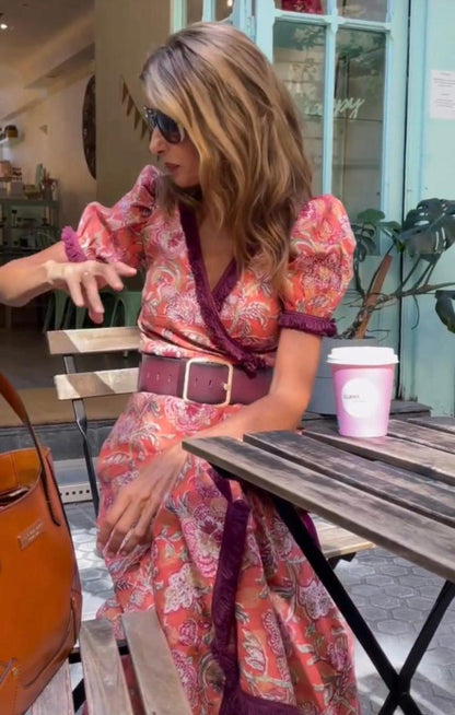 BELLAMY – COMPLETO MAXI ROSA ROMANTICO