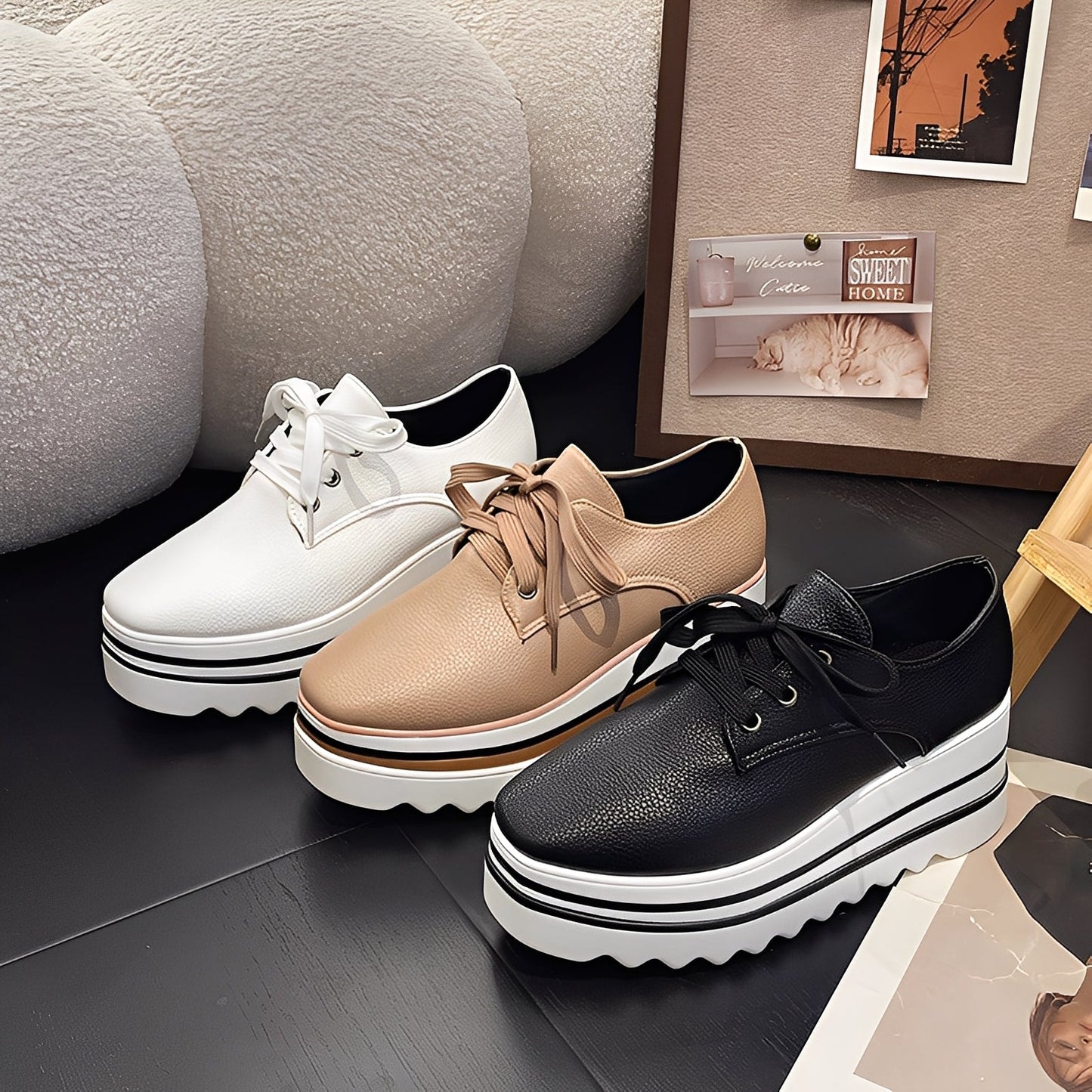 Joanne - Sneakers di moda con suola gruesa da donna