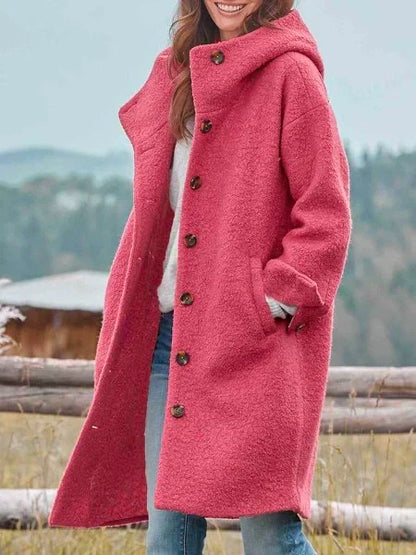 Jacinthe - Elegante Cappotto a maniche lunghe con bottoni