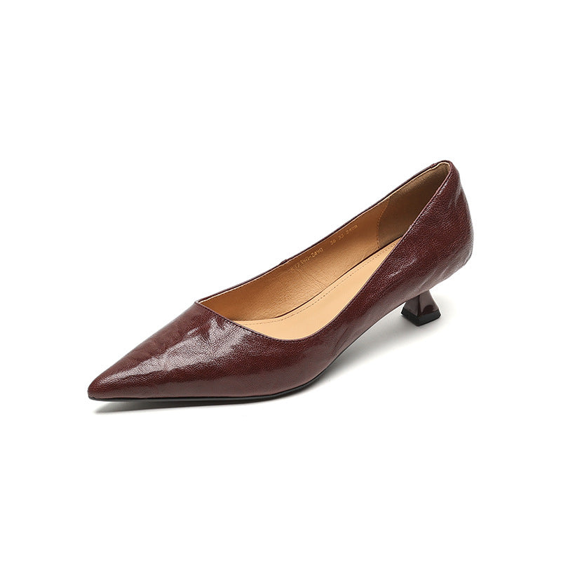 Annie - Elegantgli stivaletti in pelle con tacco medio per donna