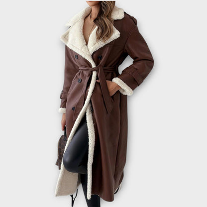 Trench Doppiopetto Foderato in Sherpa