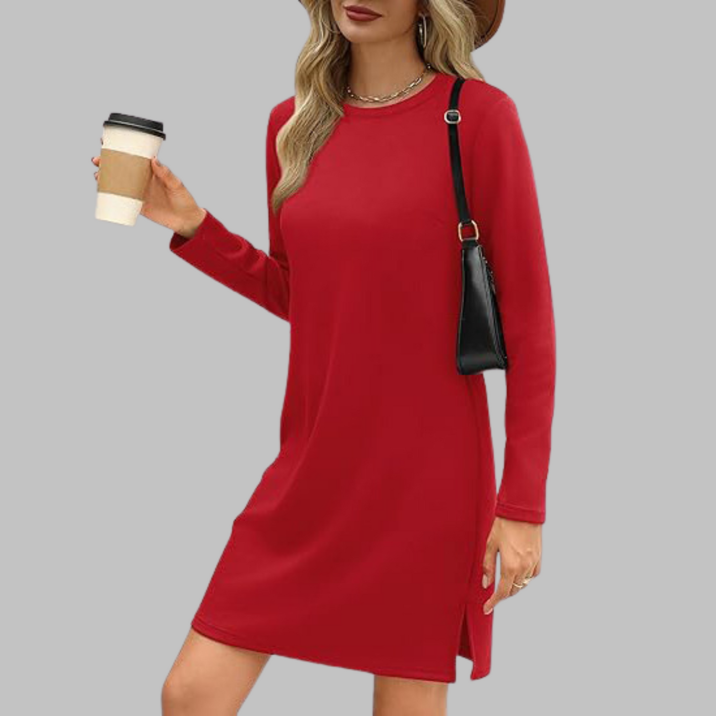 TATLO™ - Mini Abito casual di maniche lunghe e girocollo