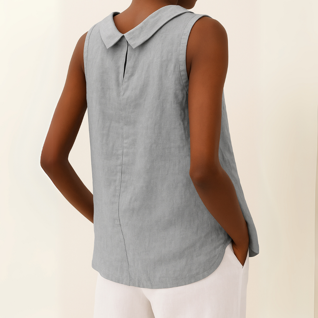 BLUSA IN LINO SENZA MANICHE DAJA