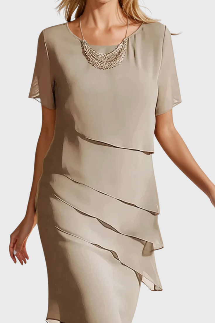 Mia Abito in chiffon con Frange