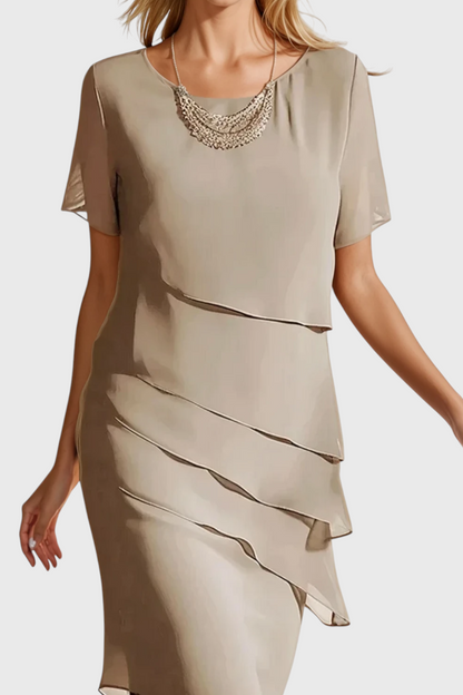 Mia Abito in chiffon con Frange
