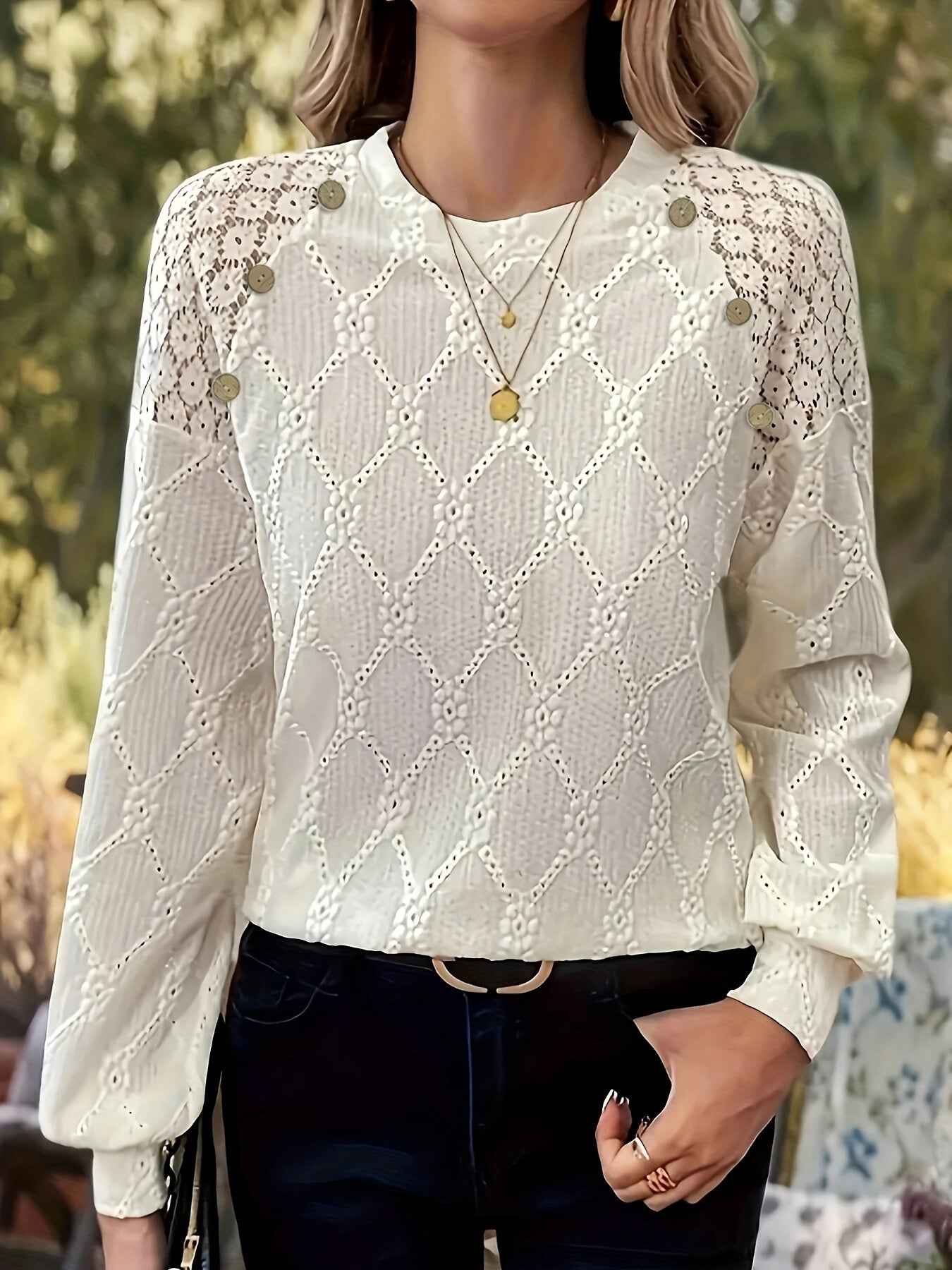 Ivy – Blusa con Dettaglio con bottoni di Ojal