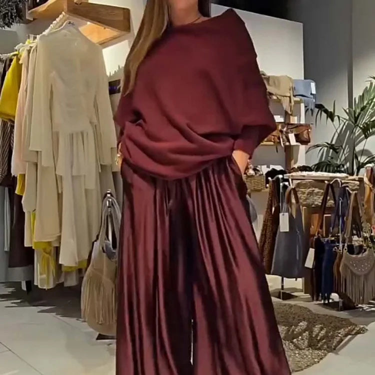 Set di salón elegante di due pezzi con spalle descubiertos – morbido, valorizzante ed elegantemente casual