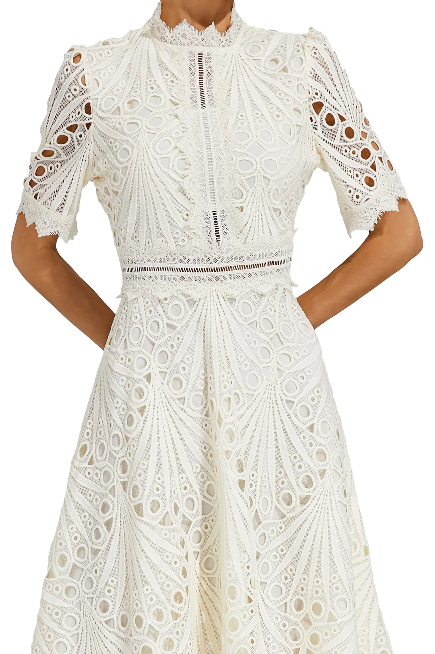 Hallie | Abito Midi di Pizzo