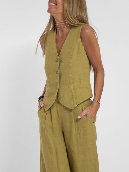 Jessica - Set Gilet Con bottoni & Pantaloni a gamballarga