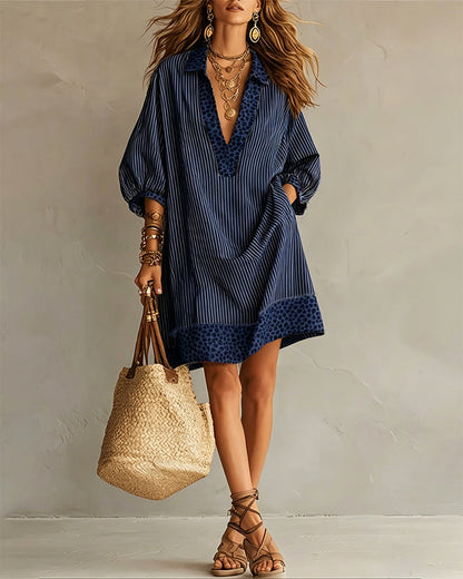 Camicia leopardata con Pannello Stampato e Maniche a sbuffo