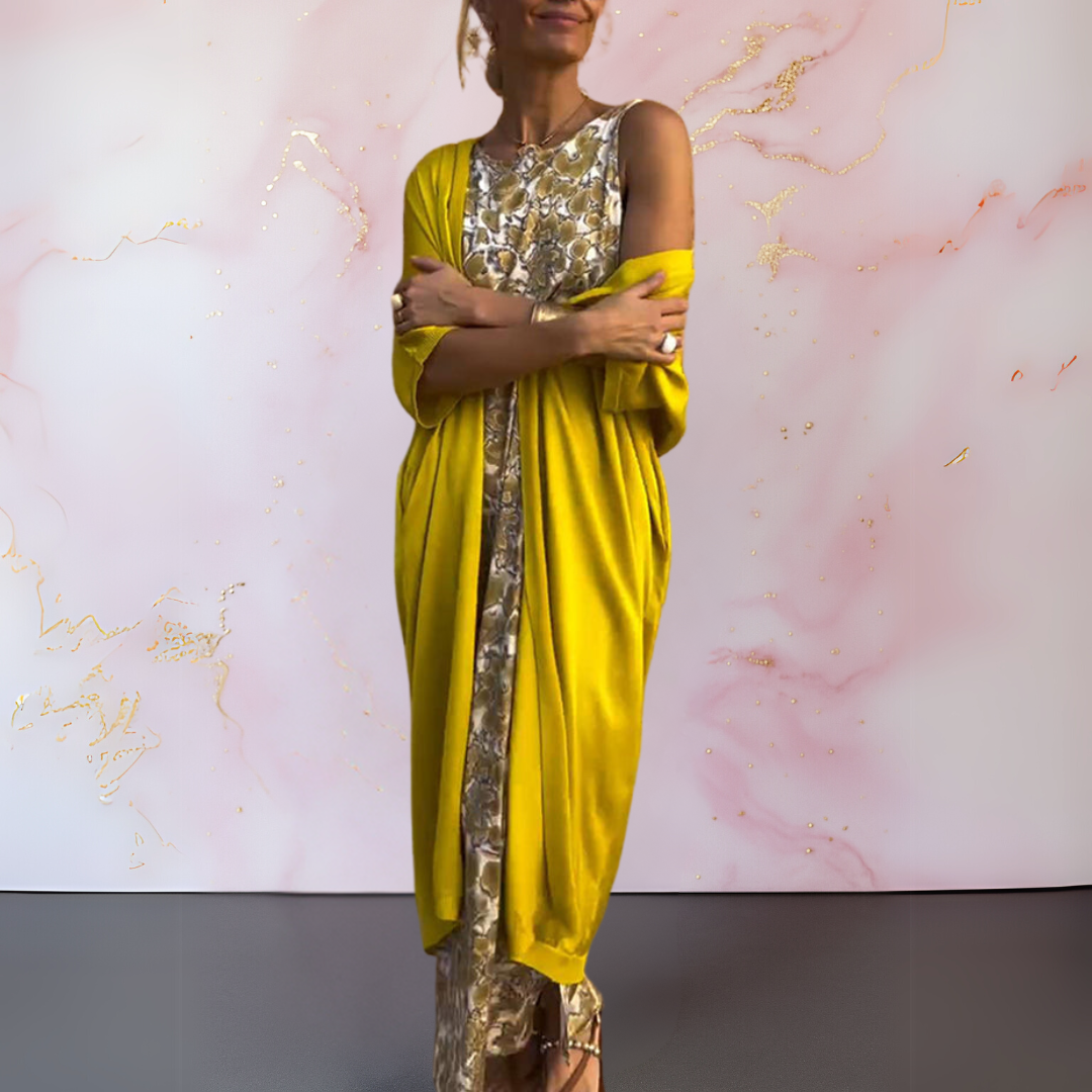 IRAVELLE – ABITO ELEGANTE CON CARDIGAN