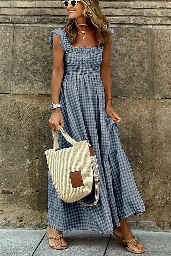 Lily™ - Abito maxi a Quadri con Stile