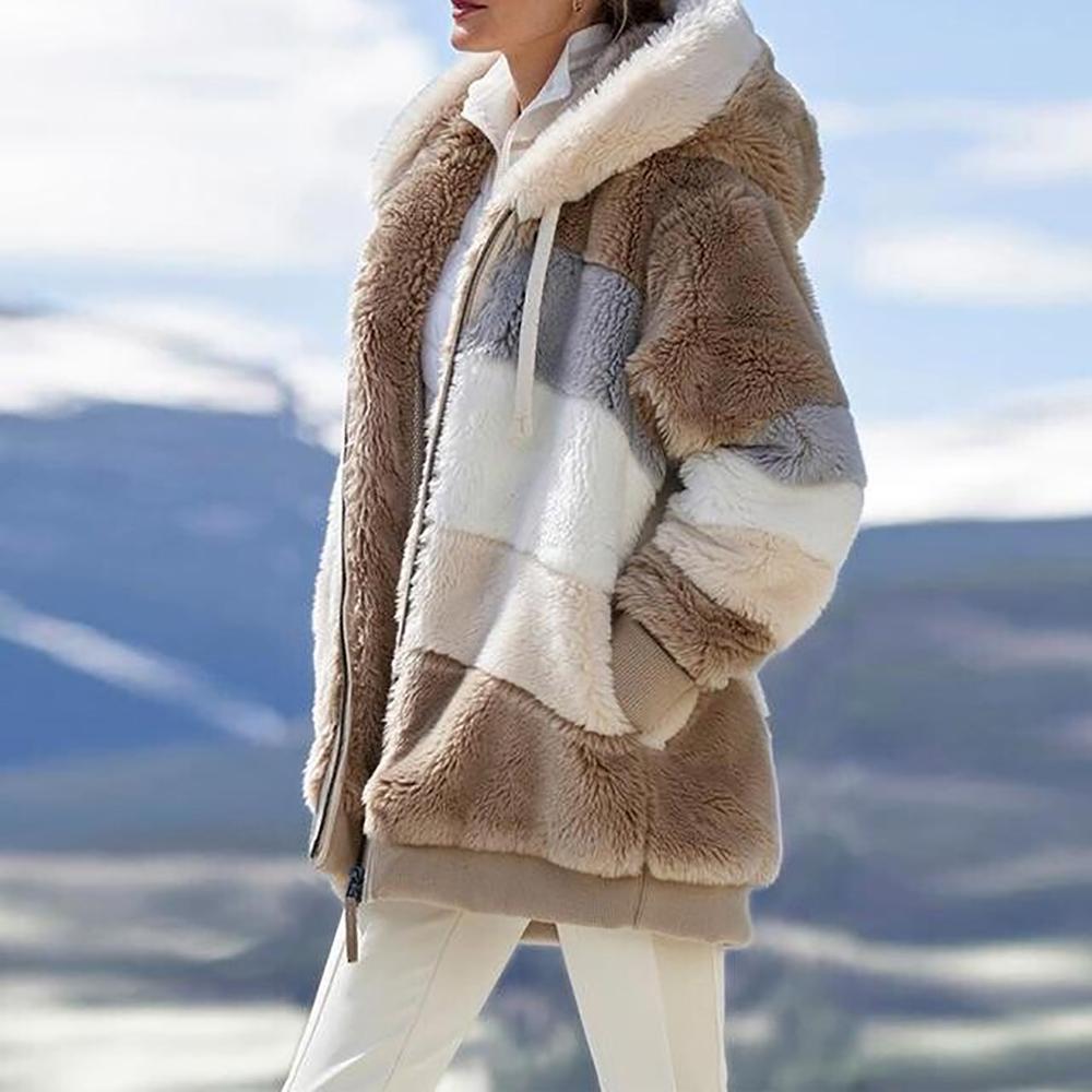 KAREN | Cappotto con cappuccio Oversize in pelliccia sintetica e Caldo