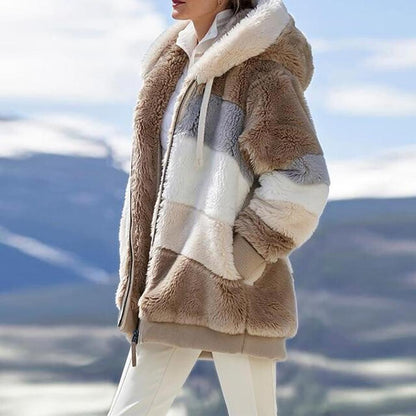 KAREN | Cappotto con cappuccio Oversize in pelliccia sintetica e Caldo