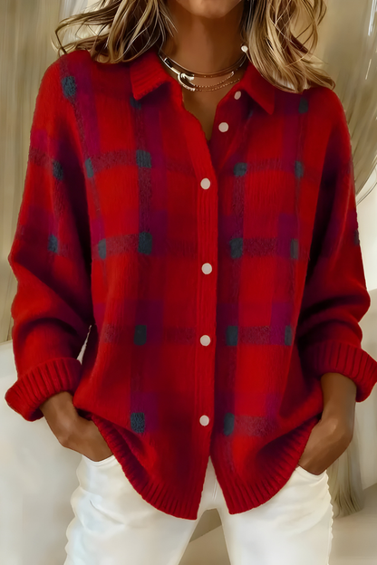 Anna - Cardigan in maglia Morbido a quadri