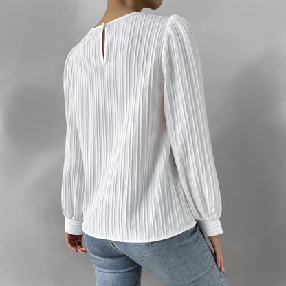 Carly – Blusa a maniche lunghe Plissettata