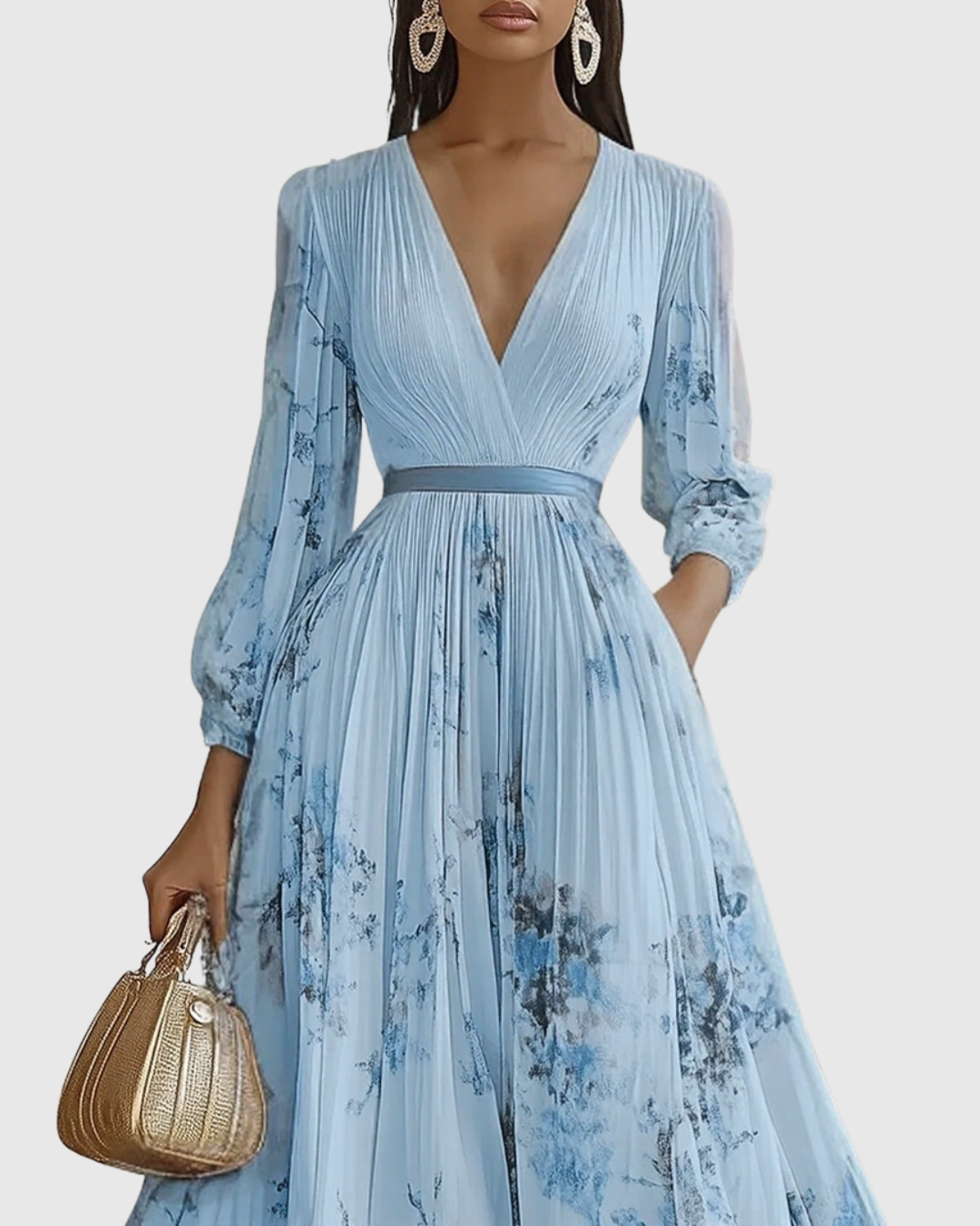 Abito Longue Plissée Élégante Rowella - Maxi Abito Fluido donna