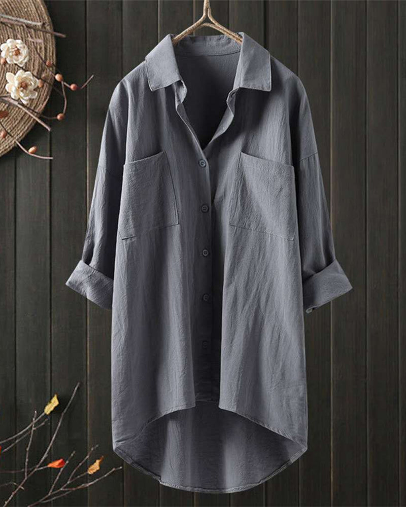 Olivia™ | Blusa Comoda e Larga di Tinta unita