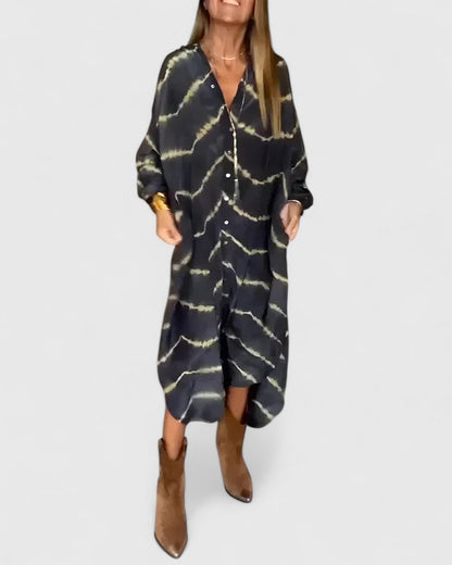 PAISLEY – ABITO CHEMISIER DRAPPEGGIATO CON TIE-DYE
