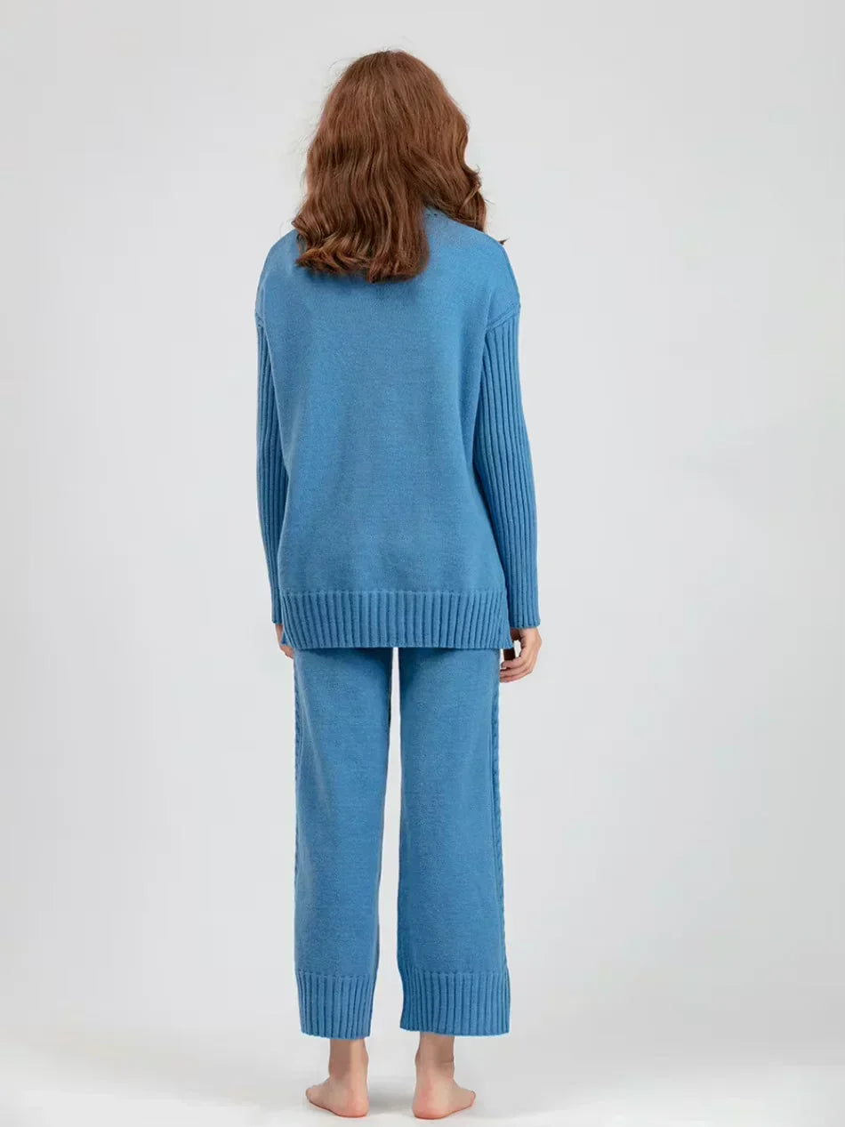 Scarlett - Set di Maglione di Collo alto Chic e Pantaloni Sueltos