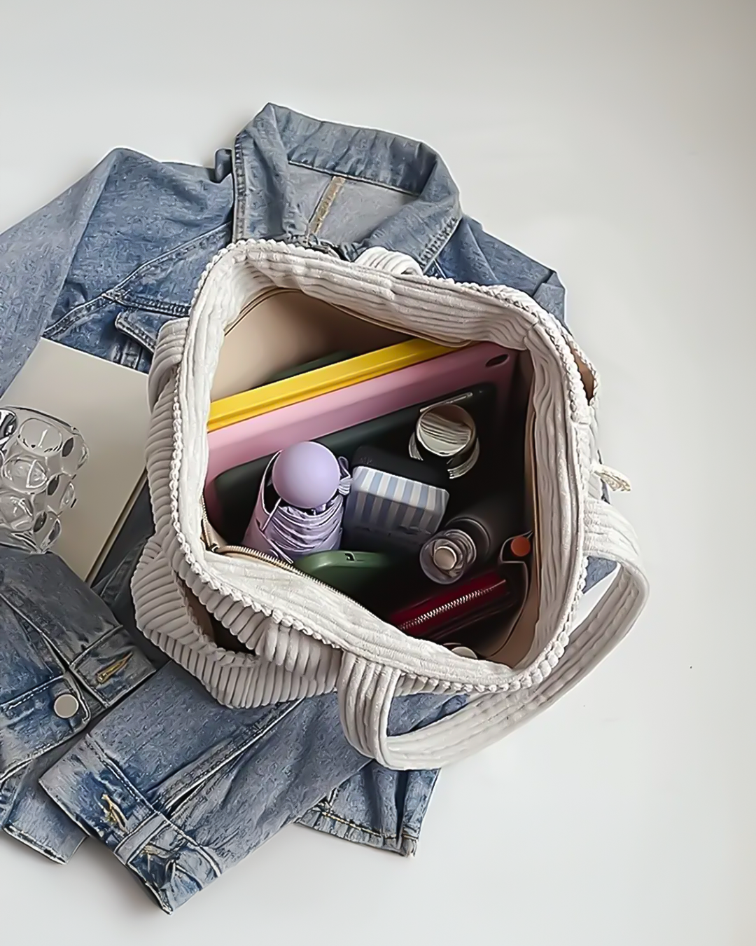 Tilda – Borsa a mano A coste con Dettaglio di Coulisse