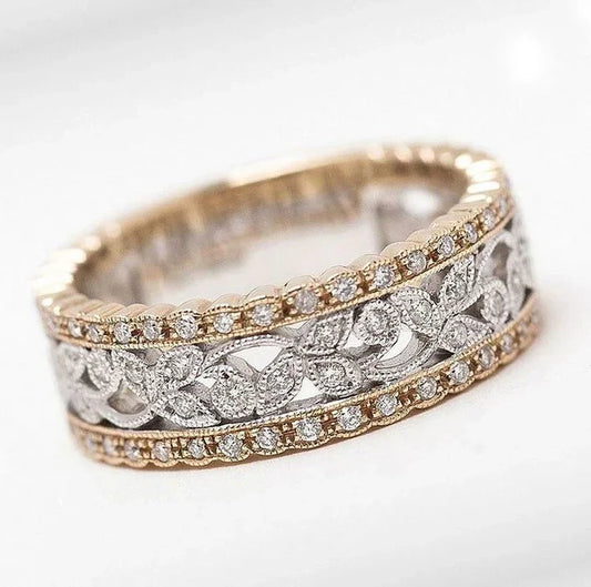Ivy Cascade - Anello traforato bicolore