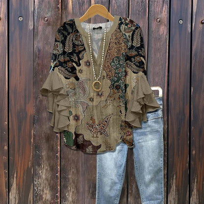 Naomi™ - BLUSA VINTAGE CASUAL CON DESIGN ELEGANTE