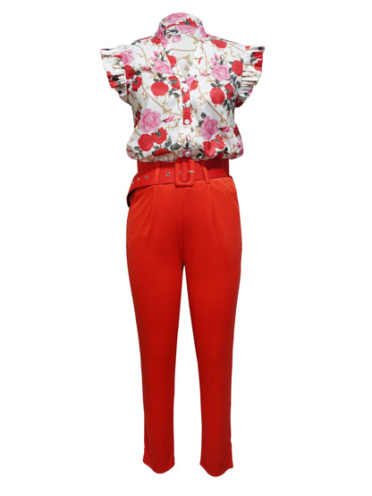 Rainie - Set Elegante con Maniche con Volant