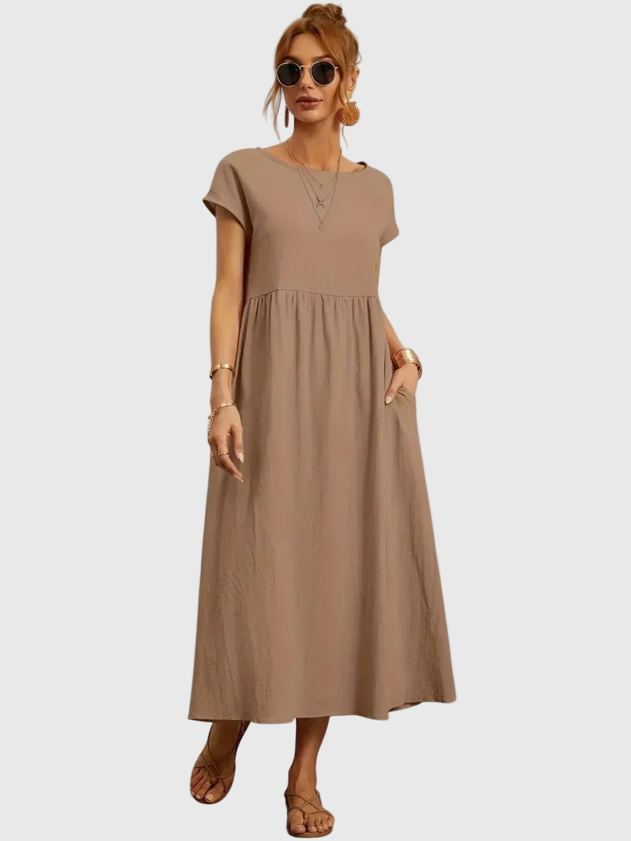 Giselle | Abito midi Casual con Tasche