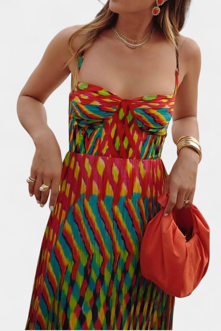 Océana Abito maxi Halter Abstracto