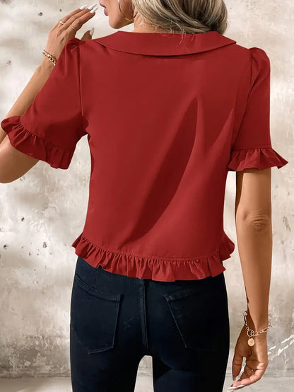 Foteini - Blusa elegante a maniche corte