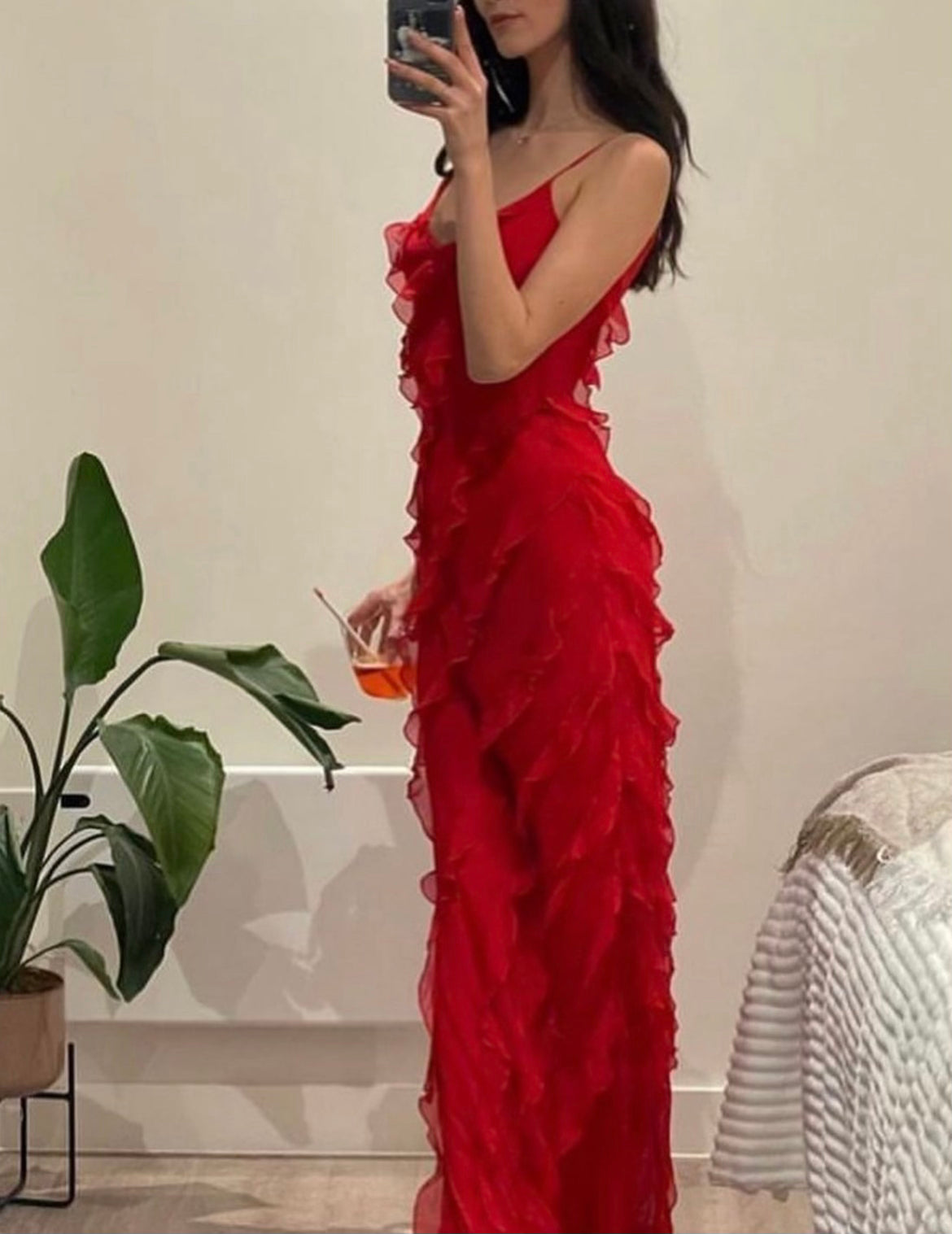 Zara - Abito maxi con volant