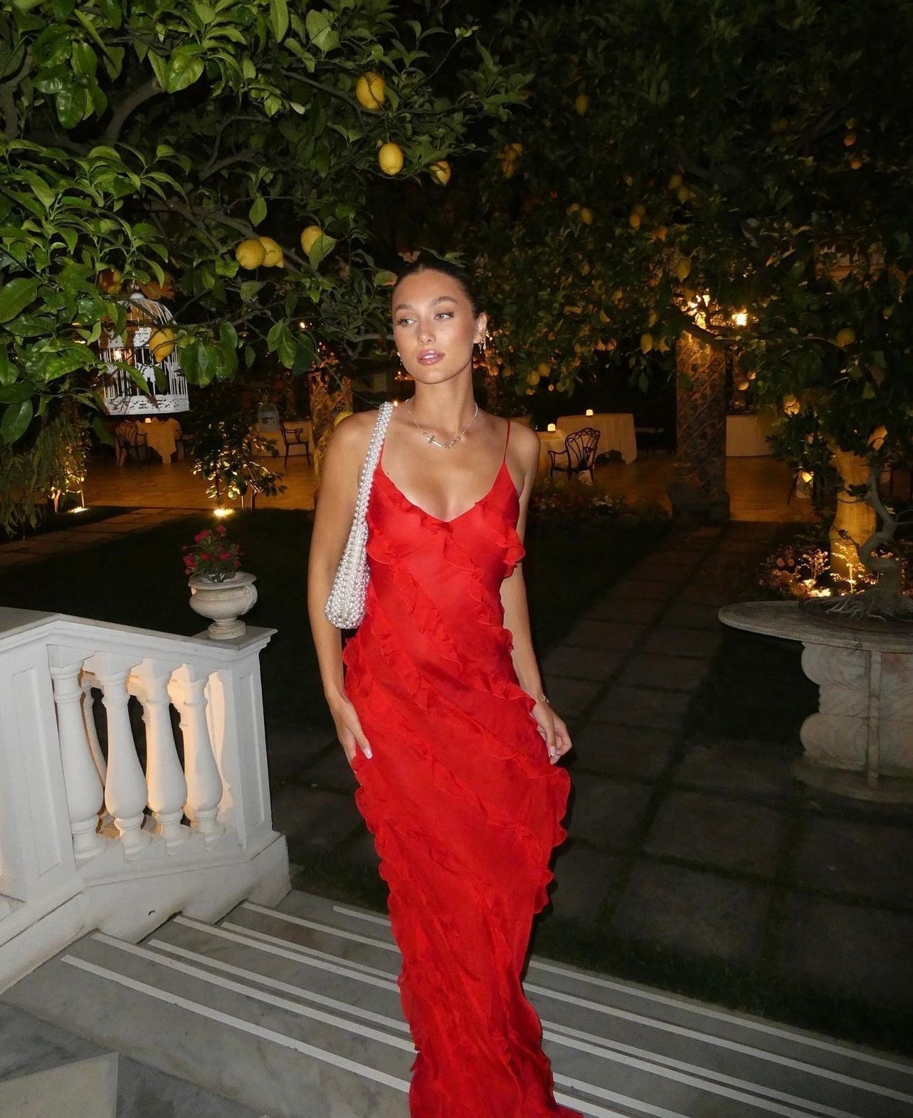 Zara - Abito maxi con volant