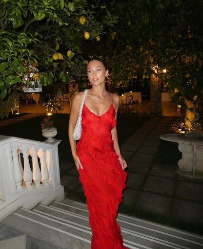 Zara - Abito maxi con volant