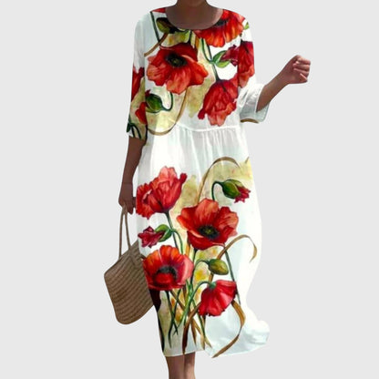 Hayley | Abito maxi Floreale Elegante