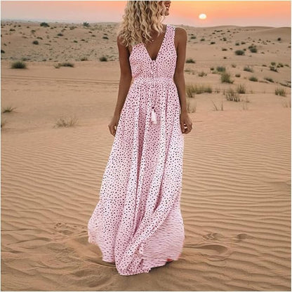 Ismena - Abito Maxi Boho di Pois