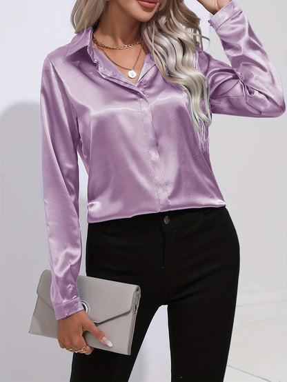 Luna - Blusa Satinada con bottoni
