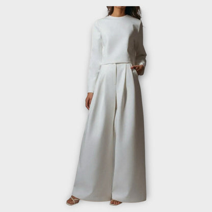 Set Elegante di Due pezzi con Pantaloni Amplios