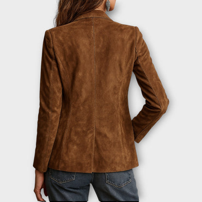 Blazer vintage in camoscio marrone