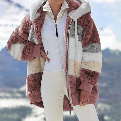 KAREN | Cappotto con cappuccio Oversize in pelliccia sintetica e Caldo